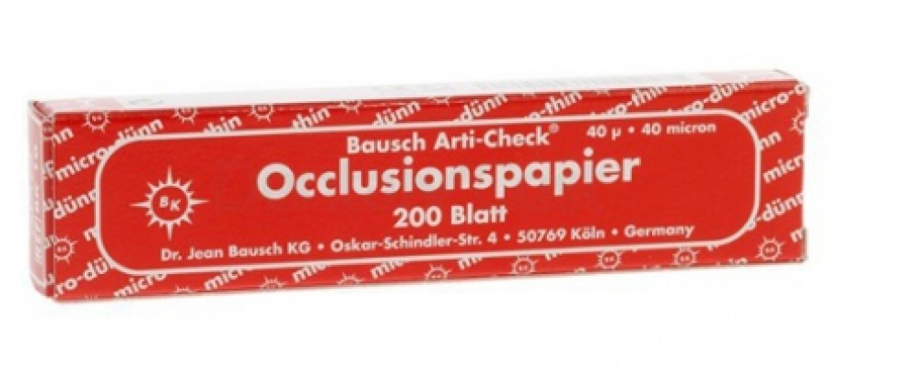Артикуляционная бумага Bausch BK 10 - прямая, красная (40мкм, 200шт), Bausch / Германия